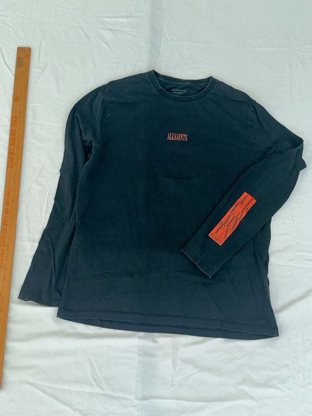 Allsaints Long Sleeve T-Shirt Size Medium Black